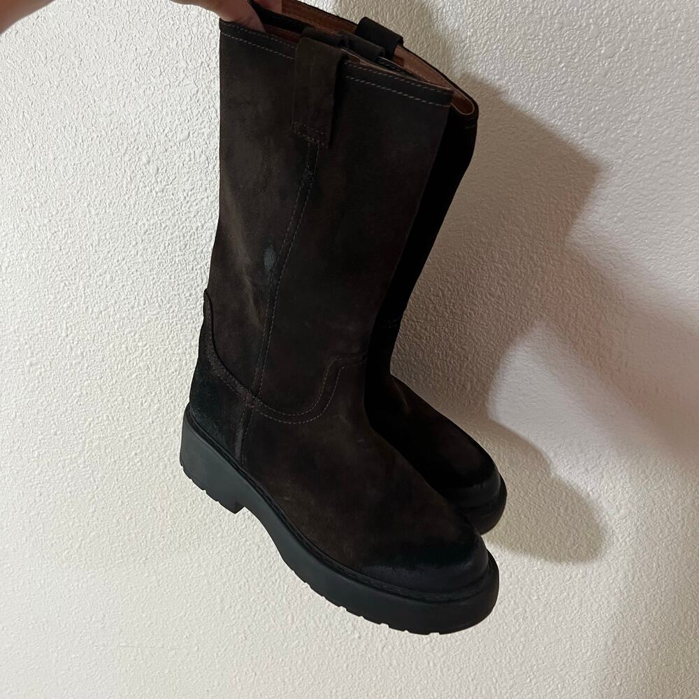Jeffrey Campbell Wybie Dark Brown Oiled Suede Boots WOMENS 9.5